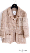 CHANEL 12S Camel Beige Organdy Jacket 36 シャネル キャメル ベージュ オーガンジー ジャケット 即発