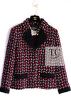 CHANEL 15A Burgundy Red Black Wool Tweed Jacket 36 38 シャネル バーガンディー レッド ブラック ウール ジャケット 即発