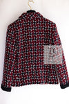 CHANEL 15A Burgundy Red Black Wool Tweed Jacket 36 38 シャネル バーガンディー レッド ブラック ウール ジャケット 即発