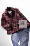 CHANEL 15A Burgundy Red Black Wool Tweed Jacket 36 38 シャネル バーガンディー レッド ブラック ウール ジャケット 即発