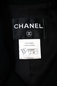 CHANEL 11PF Black Wool Gripoix Buttons Double Jacket Coat 36 シャネル ブラック ウール グリポア 宝石 ボタン ジャケット コート 即発