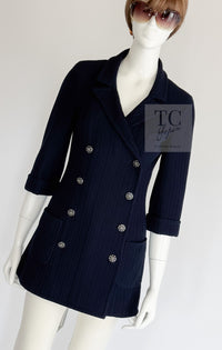 CHANEL 13S Navy Double Cotton Jacket 36 シャネル ネイビー ダブル コットン ジャケット 即発
