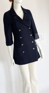 CHANEL 13S Navy Double Cotton Jacket 36 シャネル ネイビー ダブル コットン ジャケット 即発
