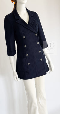 CHANEL 13S Navy Double Cotton Jacket 36 シャネル ネイビー ダブル コットン ジャケット 即発