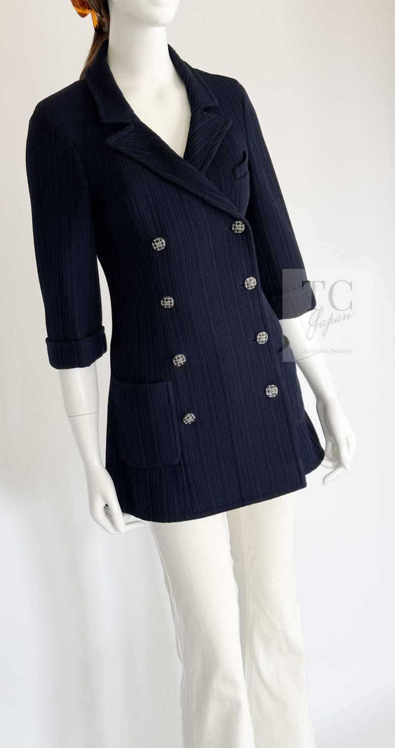 CHANEL 13S Navy Double Cotton Jacket 36 シャネル ネイビー ダブル コットン ジャケット 即発