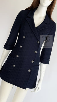 CHANEL 13S Navy Double Cotton Jacket 36 シャネル ネイビー ダブル コットン ジャケット 即発