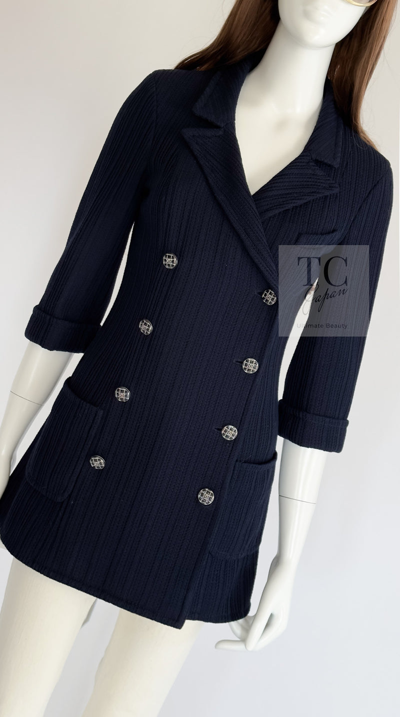 CHANEL 13S Navy Double Cotton Jacket 36 シャネル ネイビー ダブル コットン ジャケット 即発