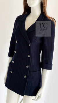 CHANEL 13S Navy Double Cotton Jacket 36 シャネル ネイビー ダブル コットン ジャケット 即発