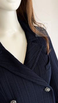 CHANEL 13S Navy Double Cotton Jacket 36 シャネル ネイビー ダブル コットン ジャケット 即発