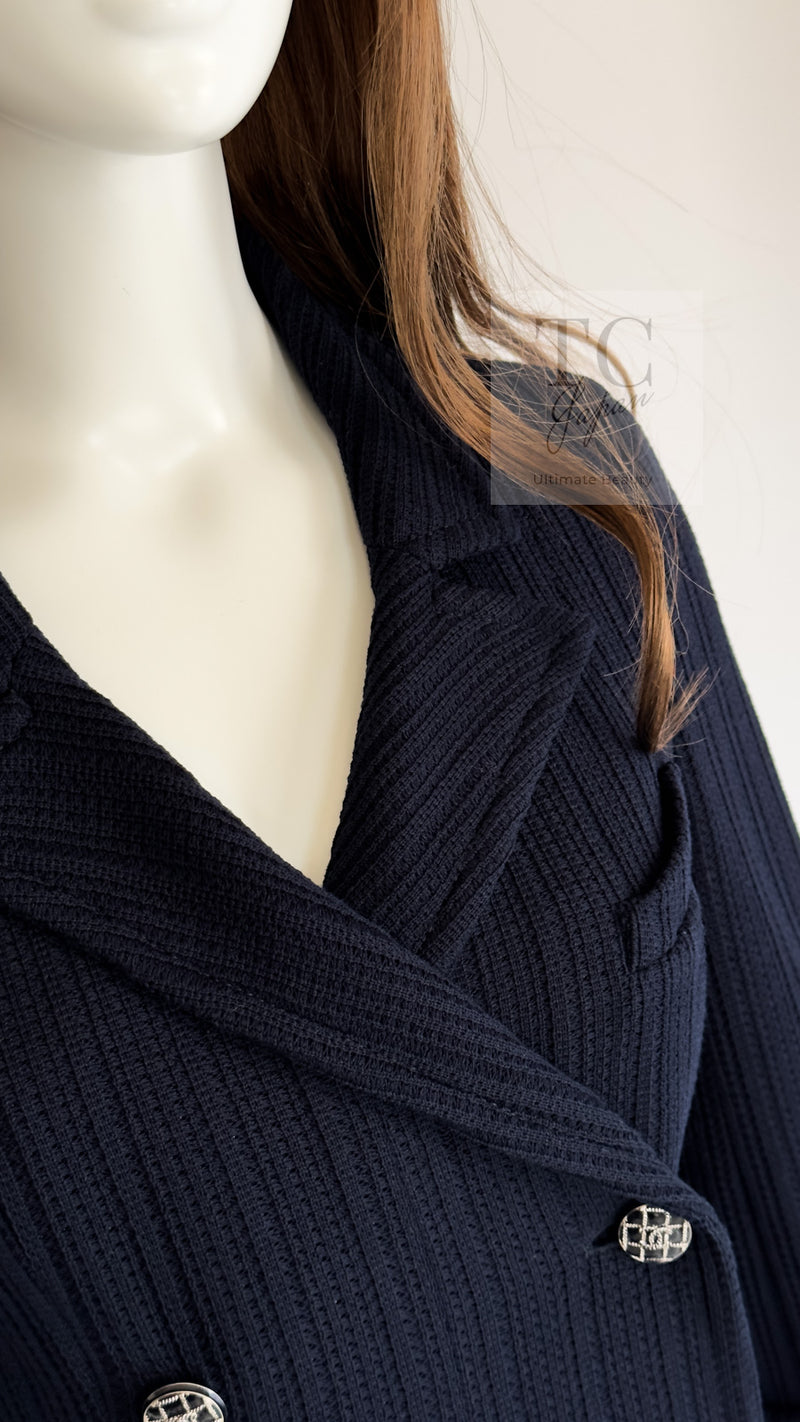 CHANEL 13S Navy Double Cotton Jacket 36 シャネル ネイビー ダブル コットン ジャケット 即発