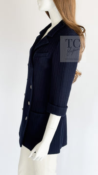 CHANEL 13S Navy Double Cotton Jacket 36 シャネル ネイビー ダブル コットン ジャケット 即発