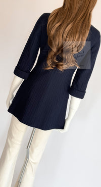 CHANEL 13S Navy Double Cotton Jacket 36 シャネル ネイビー ダブル コットン ジャケット 即発