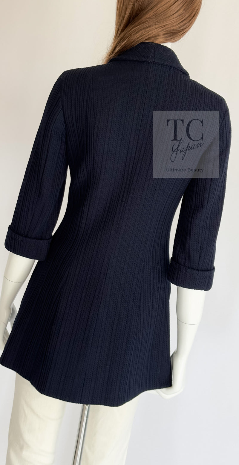 CHANEL 13S Navy Double Cotton Jacket 36 シャネル ネイビー ダブル コットン ジャケット 即発