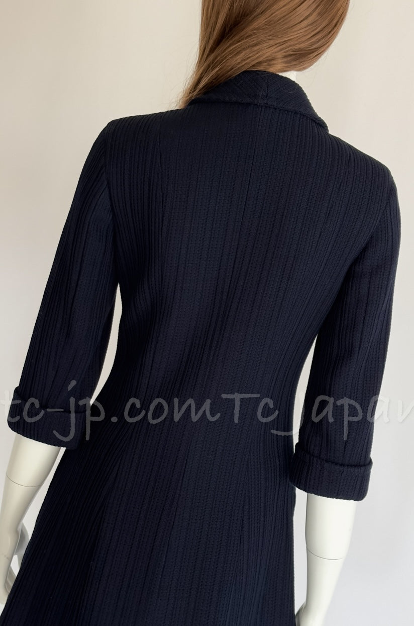 CHANEL 13S Navy Cotton Tweed Bottom Culottes Jumpsuit 34 シャネル ネイビー コットン ツイード ボトムキュロット ジャンプスーツ 即発