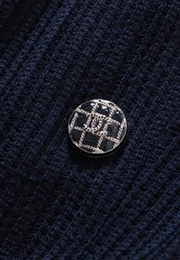 CHANEL 13S Navy Cotton Tweed Bottom Culottes Jumpsuit 34 シャネル ネイビー コットン ツイード ボトムキュロット ジャンプスーツ 即発
