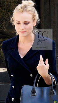 CHANEL 13S Navy Double Cotton Jacket 36 シャネル ネイビー ダブル コットン ジャケット 即発