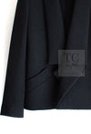 CHANEL 14B Black Metallic CC Buttons Wool Tweed Blazer Jacket 42 シャネル ブラック メタリック ココボタン ウール ツイード ブレザー ジャケット 即発