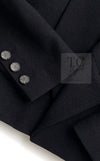 CHANEL 14B Black Metallic CC Buttons Wool Tweed Blazer Jacket 42 シャネル ブラック メタリック ココボタン ウール ツイード ブレザー ジャケット 即発