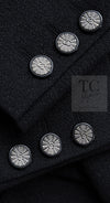 CHANEL 14B Black Metallic CC Buttons Wool Tweed Blazer Jacket 42 シャネル ブラック メタリック ココボタン ウール ツイード ブレザー ジャケット 即発
