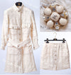 CHANEL 06A Ivory Off White Lesage Tweed Jacket Coat Skirt Suit Set 38 40 シャネル アイボリー オフホワイト ルサージュ ジャケット コート スカート スーツ セット 即発