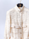 CHANEL 06A Ivory Off White Lesage Tweed Jacket Coat Skirt Suit Set 38 40 シャネル アイボリー オフホワイト ルサージュ ジャケット コート スカート スーツ セット 即発