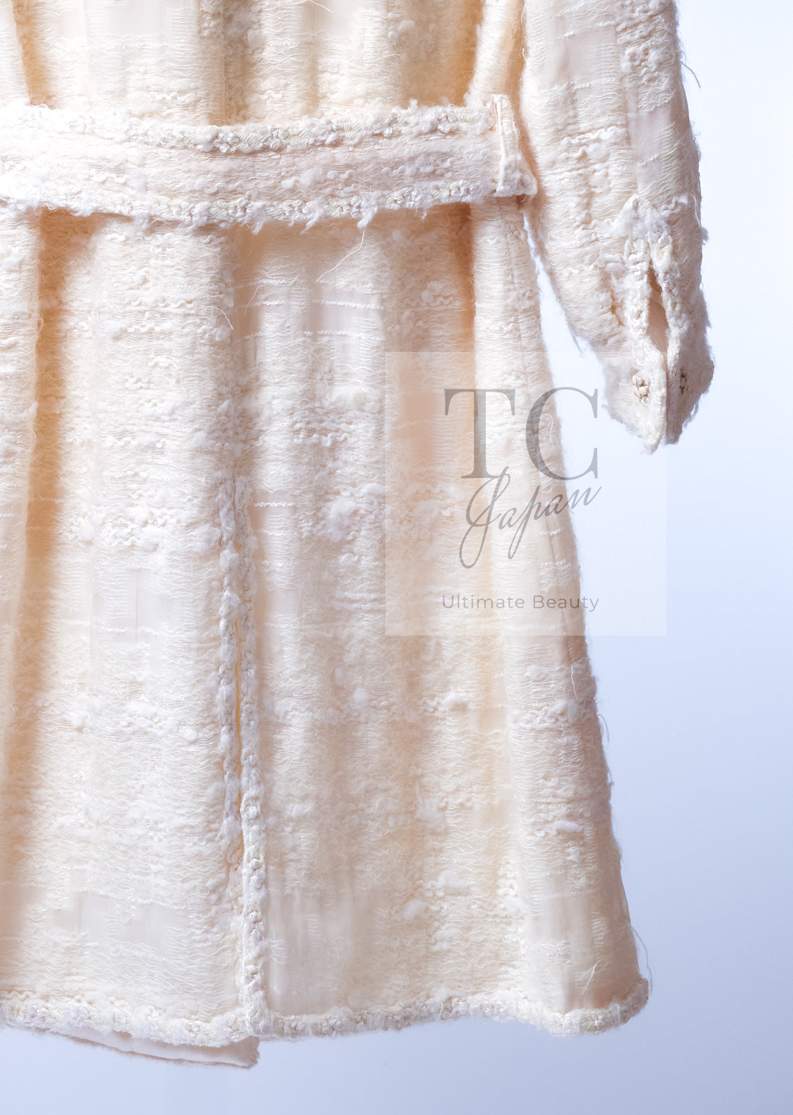 CHANEL 06A Ivory Off White Lesage Tweed Jacket Coat Skirt Suit Set 38 40 シャネル アイボリー オフホワイト ルサージュ ジャケット コート スカート スーツ セット 即発