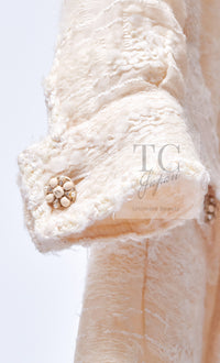 CHANEL 06A Ivory Off White Lesage Tweed Jacket Coat Skirt Suit Set 38 40 シャネル アイボリー オフホワイト ルサージュ ジャケット コート スカート スーツ セット 即発