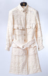 CHANEL 06A Ivory Off White Lesage Tweed Jacket Coat Skirt Suit Set 38 40 シャネル アイボリー オフホワイト ルサージュ ジャケット コート スカート スーツ セット 即発