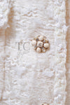CHANEL 06A Ivory Off White Lesage Tweed Jacket Coat Skirt Suit Set 38 40 シャネル アイボリー オフホワイト ルサージュ ジャケット コート スカート スーツ セット 即発