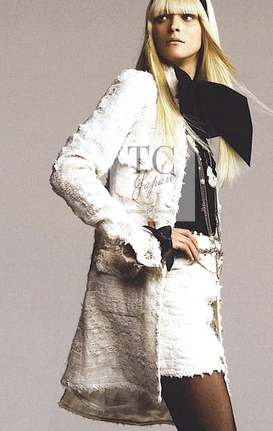 シャネル スカート CHANEL アイボリー オフホワイト ルサージュ