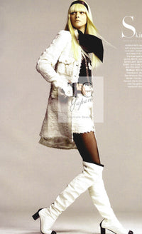 CHANEL 06A Ivory Off White Lesage Tweed Jacket Coat Skirt Suit Set 38 40 シャネル アイボリー オフホワイト ルサージュ ジャケット コート スカート スーツ セット 即発
