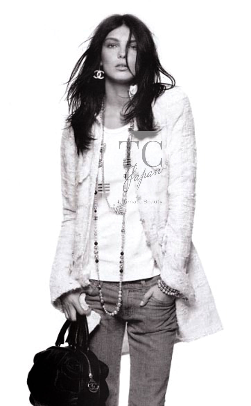 CHANEL 06A Ivory Off White Lesage Tweed Jacket Coat Skirt Suit Set 38 40 シャネル アイボリー オフホワイト ルサージュ ジャケット コート スカート スーツ セット 即発