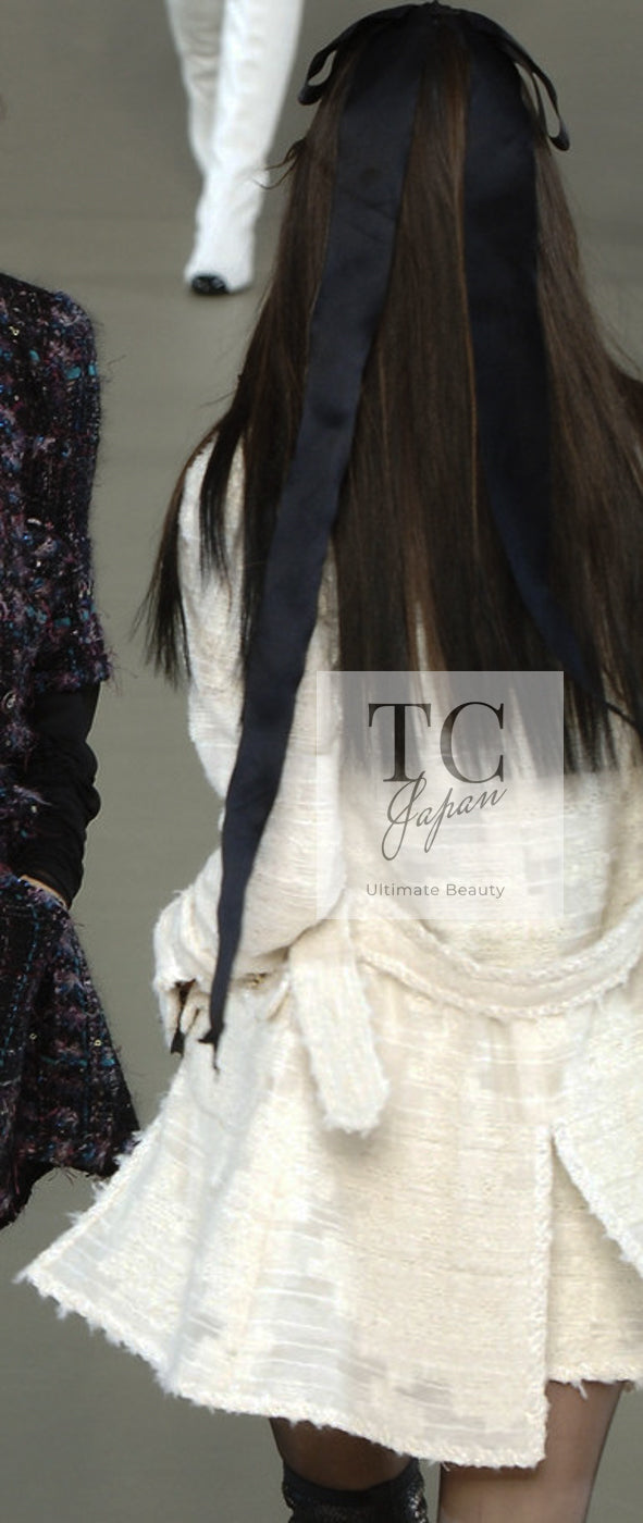 CHANEL 06A Ivory Off White Lesage Tweed Jacket Coat Skirt Suit Set 38 40 シャネル アイボリー オフホワイト ルサージュ ジャケット コート スカート スーツ セット 即発