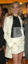 CHANEL 06A Ivory Off White Lesage Tweed Jacket Coat Skirt Suit Set 38 40 シャネル アイボリー オフホワイト ルサージュ ジャケット コート スカート スーツ セット 即発