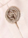 CHANEL 11C Ivory Cream Simple Single Logo Button Tailored Wool Jacket 38 シャネル アイボリー クリーム ウール シンプル ブレザー ジャケット ココボタン 即発
