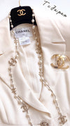 CHANEL 11C Ivory Cream Simple Single Logo Button Tailored Wool Jacket 38 シャネル アイボリー クリーム ウール シンプル ブレザー ジャケット ココボタン 即発