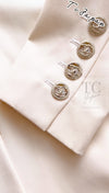 CHANEL 11C Ivory Cream Simple Single Logo Button Tailored Wool Jacket 38 シャネル アイボリー クリーム ウール シンプル ブレザー ジャケット ココボタン 即発