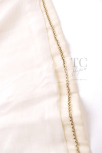 CHANEL 11C Ivory Cream Simple Single Logo Button Tailored Wool Jacket 38 シャネル アイボリー クリーム ウール シンプル ブレザー ジャケット ココボタン 即発
