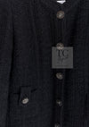 CHANEL 16C Little Black Cotton Tweed Collarless Jacket 44 シャネル リトル ブラック コットン ツイード ノーカラー ジャケット 即発