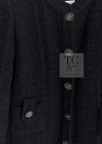 CHANEL 16C Little Black Cotton Tweed Collarless Jacket 44 シャネル リトル ブラック コットン ツイード ノーカラー ジャケット 即発