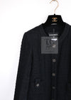 CHANEL 16C Little Black Cotton Tweed Collarless Jacket 44 シャネル リトル ブラック コットン ツイード ノーカラー ジャケット 即発