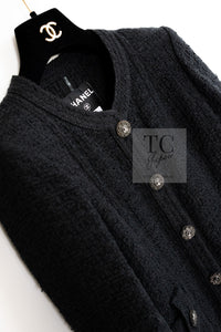 CHANEL 16C Little Black Cotton Tweed Collarless Jacket 44 シャネル リトル ブラック コットン ツイード ノーカラー ジャケット 即発