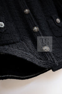 CHANEL 16C Little Black Cotton Tweed Collarless Jacket 44 シャネル リトル ブラック コットン ツイード ノーカラー ジャケット 即発