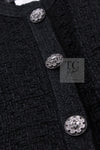 CHANEL 16C Little Black Cotton Tweed Collarless Jacket 44 シャネル リトル ブラック コットン ツイード ノーカラー ジャケット 即発