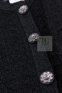 CHANEL 16C Little Black Cotton Tweed Collarless Jacket Karl Lagerfeld 3