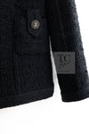 CHANEL 16C Little Black Cotton Tweed Collarless Jacket 44 シャネル リトル ブラック コットン ツイード ノーカラー ジャケット 即発