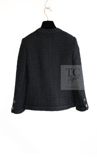 CHANEL 16C Little Black Cotton Tweed Collarless Jacket 44 シャネル リトル ブラック コットン ツイード ノーカラー ジャケット 即発