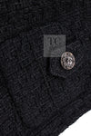 CHANEL 16C Little Black Cotton Tweed Collarless Jacket 44 シャネル リトル ブラック コットン ツイード ノーカラー ジャケット 即発