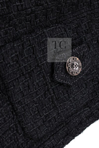 CHANEL 16C Little Black Cotton Tweed Collarless Jacket 44 シャネル リトル ブラック コットン ツイード ノーカラー ジャケット 即発