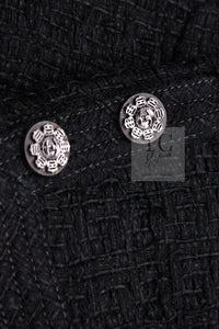 CHANEL 16C Little Black Cotton Tweed Collarless Jacket 44 シャネル リトル ブラック コットン ツイード ノーカラー ジャケット 即発